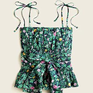 J.Crew Tie-front cotton voile camisole in winter garden floral NWT